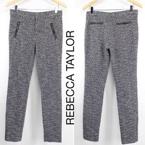 Rebecca Taylor Slacks | Leather Trim, Tweed Pants